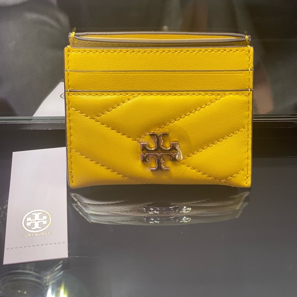 NEW! Tory Burch Kira Chevron Card Case in Limone - Picture 3 of 7